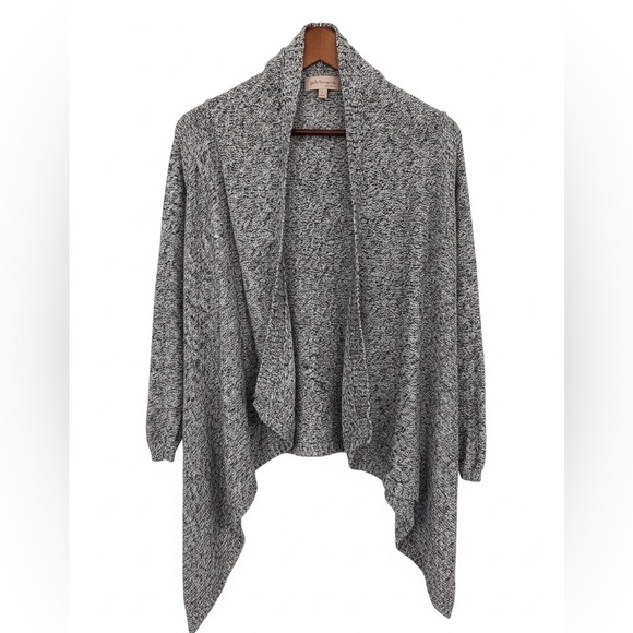 Philosophy Sweaters - HP🎉 Philosophy Open-Front Draped Cardigan Women's Cotton Marled Sweater Size L